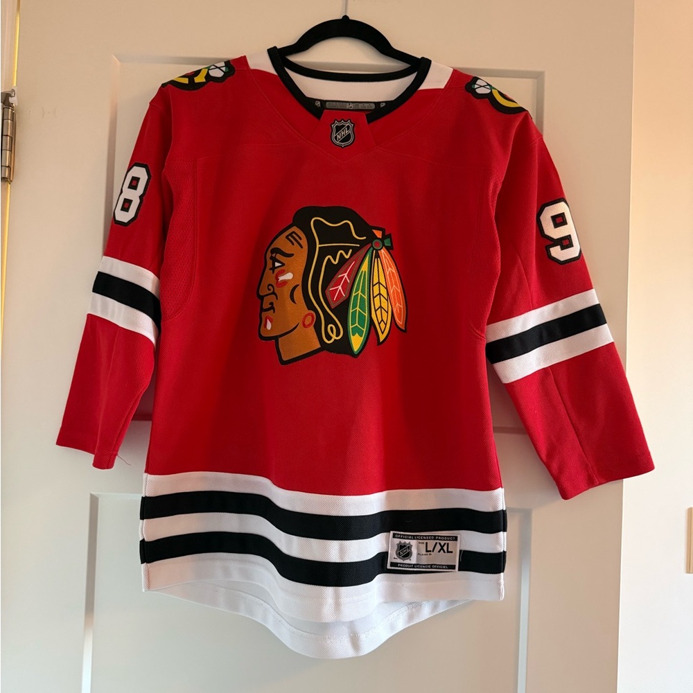 NHL Chicago Blackhawks Red Kids Hockey Jersey with Black & White Trim